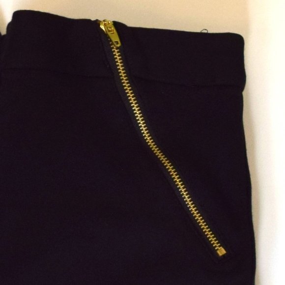 2/$20 INC Black Legging Pants with Gold Zipper Detail - Picture 2 of 3